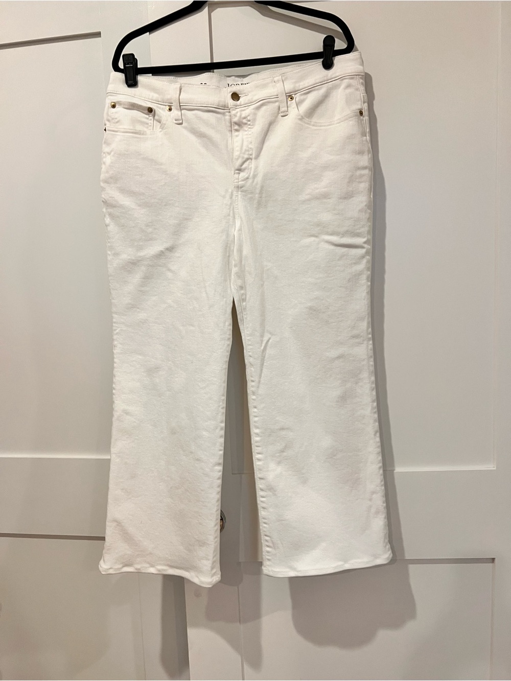 J. Crew White Wide-Leg Jeans